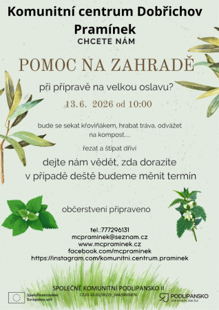 pomoc na zahradě